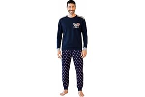 Intimitaly Irge® Pigiama Uomo Invernale Lungo 100% Caldo Cotone Interlock in Scatola Idea Regalo di Natale Pigiama Uomo Cotone Lungo