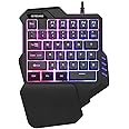 ARNO G92 One-Handed Gaming Keyboard RGB Backlit Portable Mini Gaming Keypad Ergonomic Game Controller for PC PS4 Xbox Gamer