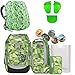 Produktbild Ergobag Pack Bäranusaurus Rex Schulrucksack-Set 6tlg + Regenhaube Grün + Seitentaschen ZIP-Set Grün
