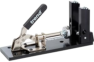 Trend Pocket Hole Jig Kit with Dual Column Jig, Face Clamp, HSS Drill Bit & Depth Setting Collar, 2 Square Bit Drives & 100 Pocket Hole Screws, PH/JIG