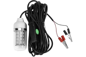 Pwshymi Lampe de pêche sous-Marine détecteur de Poisson lumière Submersible lumière sous-Marine leurre détecteur d'appât avec Pince de Batterie Prise d'alimentation(108LED Beads) Sportinggoods