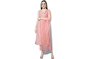 Shopping Queen Damen Seide Chikankari Kurta Hose & Dupatta Set