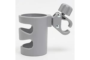 Barnvagn mugghållare universell, 360° vridbar mugghållare, barnvagn med justerbar hållare, halkfri mugghållare för babyflaska, kaffekopp, cykel, rullstol, skoter