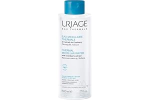 Uriage Eau Micellaire Thermale - Peau Normale à Sèche - Visage & Yeux - 3-en-1 : Nettoie, Démaquille et Apaise - Sans Rinçage - Parfum Fruité et Floral - 96% d’Ingrédients d’Origine Naturelle - 500ml