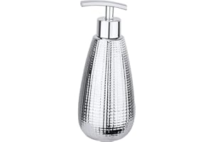 ‎WENKO WENKO 22012100 Dozownik mydła Dakar - Pojemność: 0,37 l, ceramiczny, 8 x 19 x 8 cm, chrom