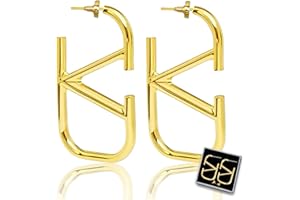 EKSED Goldene Ohrringe für Damen: Tropfen, Buchstabe V & Designer-Geometrie – Eleganz für Frauen und Mädchen