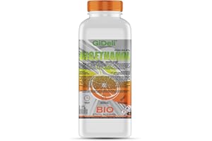 GiDeli Bioéthanol Parfum orange 96,6 % éthanol pour cheminée intérieure et extérieure Sans fumée ni suie Fabriqué à partir de maïs et de betteraves sucrières 1 l