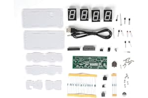 Bewinner1 DIY Electronic Clock Kit 5V C51 SCM Process Light Control Large LED Screen Components Digital Clock Kit DIY DIY Component Parts for Practice Learning Electronics