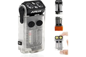 APLOS Ultra wydajne Latarki 1000 LM Mini Latarka Brelok z magnetyczną obrotową 180°, 14 trybów IP67, wodoodporne USB latarki z osłoną lampy kempingowej (białe)