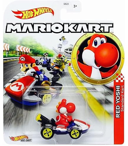 Hot Wheels Die-Cast Luigi Standard Kart - 1:55 Scale Super Mario Kart Toy Car