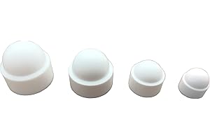 JLB PLASTICS UK White Plastic Dome Bolt Nut Protection Cap Covers, M5 M6 M8 M10 M12 M16, 10 13 17 19 24mm (20, M12 / 19mm Spanner)