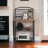 DECORATIVE METAL COFFEE CORNER MULTI-PURPOSE SPACIOUS KITCHEN BANGO BAR TABLE WITH PINE WOODEN TABLE
