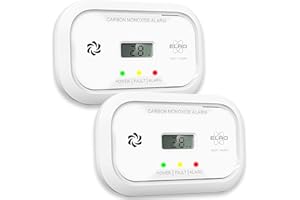 2-Pack ELRO FC5003 Detectores de Monóxido de Carbono | Sensor de 10 Años | con Pantalla | 2 Unidades