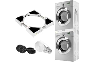 Forubar Washer Dryer Stacking Kit, Universal Washer and Dryer Stacking Kit with Pull Out Drying Rack, Adjustable 29"/28"/27"/26"/25"/24" Stacking Kit with Ratchet Strap (Stacking kit)