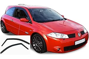 AC WOW 2X Deflectores de Aire Compatible con Renault Mégane II 2002-2009 Deflectores de Viento de 3 Puertas Derivabrisas protección Sol Lluvia Nieve Viento Vidrio acrílico PMMA de Primera Calidad