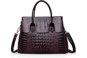 NICOLE & DORIS Sacs à main Femme sacs pour femmes Sacs à poignée supérieure en crocodile Sac à Bandoulière en cuir de PU Mûre