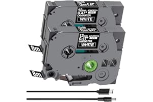 Acmerota 3 sztuk TZe-231 wymiana taśmy etykiety dla Brother TZe-231 12mm x 8 m czarny na białym P-Touch Label P-Touch dla Brother P-Touch PT-E110 H100R H10 H101C H100LB H100LB 05 EU