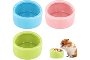 Cozlly 3PCS Hamster Bowl, Ceramic Hamster Bowl, Guinea Pig Bowl, Hedgehog Bowl, Small Animal Food Bowl, Food Bowl for Hamsters, Small Hamster Bowl, Small Animal Bowl for Hamster Gerbil Hedgehog