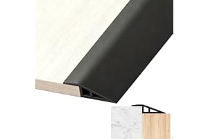 Nivåskillnadslist för PVC-golv, 5 cm x 1 m Självhäftande golvövergångsprofil för nivåskillnad 5-10 mm, vattentät Anslutningsprofil för parkettlaminatgolv (Svart).