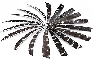ocairnry 12 Pcs Plume Empennage DIY Flèches Tir à l'arc Plume de Dinde Empennage Bouclier de Plumes de Dinde Plumes d'empennage pour Bois Carbone Bambou Flèche Traditionnelle
