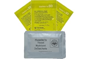 Hugster Bundle 3x11.5g Fermentis Safale S-33 Belgian Ale Yeast & 3x Sachets of Hugsters Yeast Nutrient