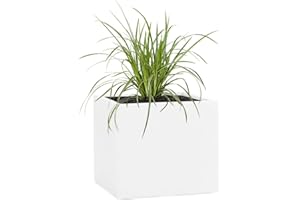 ‎PFLANZWERK Pflanzwerk® Pflanzkübel Fiberglas Weiss Cube 28x28x28cm *Frostbeständige Blumenkübel* *Deutsche Premiumqualität* *Lotus-Effekt Imprägnierung*