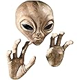 Design Toscano PD0434 Roswell The Alien Wall Sculpture Plaque, 33 cm, Set of Head and Two Hands, Polyresin, Full Colour