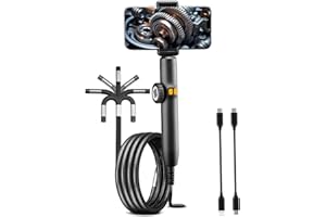 EKSISKIG Dwukierunkowy endoskop przegubowy, przemysłowa kamera endoskopowa, endoskop 1080P ze światłem, wodoodporna kamera inspekcyjna, do HVAC, hydraulika, motoryzacja, elektryczna (1 m)