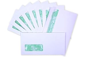 Postmaster Peel and Seal Envelopes Premium DL Window 120gsm Recycled White x 200 Pack