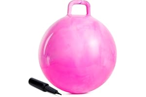 U&C Planet Ballon Sauteur 50 cm Hopperball pour Enfants de 6 à 9 Ans Bouncy Ball en PVC Robuste avec Pompe à Air Bouncy Hopper pour Sauter et Jouer à l'Intérieur ou à l'Extérieur