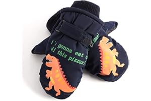 FitTrek Skihandschuhe Kinder Baby - Winterhandschuhe Fäustlinge Kinder Wasserdicht- Winter Handschuhe Jungen Mädchen für 3-12 Jahre
