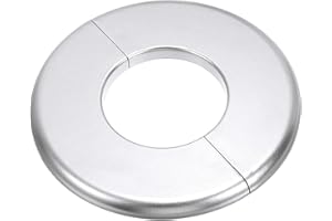 PATIKIL Flangia Divisa a Parete, 51mm Copriforo con Piastra Autoadesiva Rotonda in ABS Copri Tubi Termosifoni Copertura per Decorazione Rubinetto Tubo Acqua Bagno Cucina, Argento