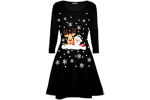 Fashion Star Women Xmas Santa Gift Reindeer Swing Mini Dress