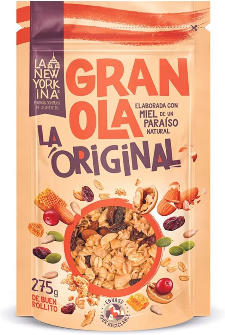 La Newyorkina Granola Original 275g Con Miel de España, Frutos Secos y Aceite de Oliva Virgen Extra