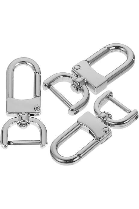 22 Portachiavi A Moschettone Con Anelli In Metallo - Set Completo Con Giunto Girevole, Argento, Per Chiavi E Outdoor - Foto 5