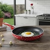 Papilla Lotus 26 cm Sevgililer G&uuml;n&uuml; &Ouml;zel Seri Kırmızı Kır&ccedil;ıl Granit Efektli Yapışmaz Kızartma Tavası