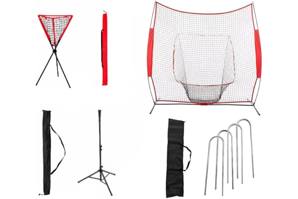 BNB-03 Kit Filet d'entraînement + Tee de Baseball + Panier à balles