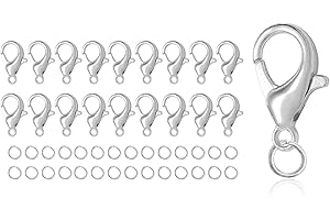 GYXCELC 200 Pezzi Acciaio Inossidabile Anelli di Salto con 100 Ganci Chiusure,chiusure per braccialetti, anellini aperti, gancetti per braccialetti,ganci portachiavi,moschettoni portachiavi, per Collane Fai