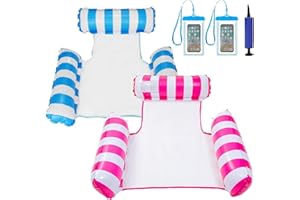 HUTATO Inflatable Pool Floats Hammock,1/2 Pcs 4 in 1 Swimming Pool Hammock Water Hammock, Portable Pool Float Lounge Chair Inflatable with Pump for Adults Pools Tub Beach Summer