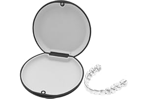 Lerelin Slim Denture Storage Box, Aligner and Retainer Case,Denture Holder with Silicone Textured Liner (Black)