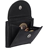 GoBago Mini Münzbörse Aus Leder - Kleines Portemonnaie Für Kleingeld (8x6cm)