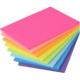 ZCZN Ruled Sticky Notes 8 Coloured Posits Pads 320 Sheets 100x150mm | Self-adhesive Notes Total of 320 Sheets for Reading Stu