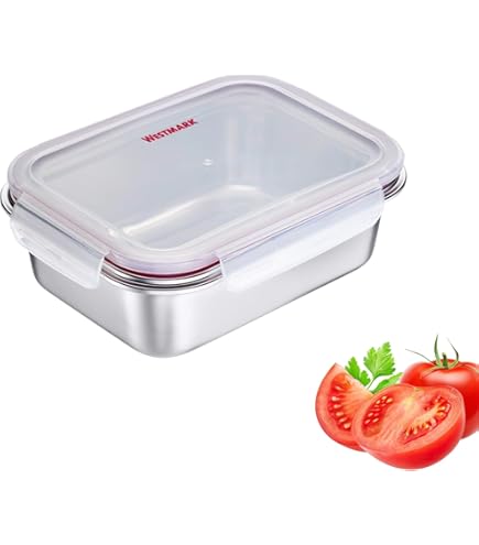 Lospitch Lunch box in acciaio inox 1200ml | Lavabile in lavastoviglie | impermeabile | Senza BPA | con partizione | Scatola colazione | Bento box per bambini adulti