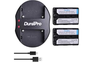 DuraPro 2Stk NP-FM50 NP FM50 Akku + Dual USB Ladegerät für Sony NP-FM30, NP-FM51, NP-QM50, NP-QM51, CCD-TRV128, CCD-TR108, CCD-TR208, CCD-TR408, CCD-TR748, Kameras CCD-TRV106, CCD-TRV107, CCD-TRV108