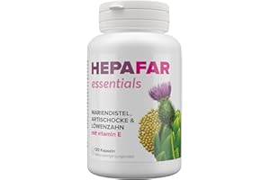 Cardo Mariano Tarassaco e Carciofo – Vitamina E – Detox – 80% di Silimarina – Depura Fegato – 120 capsule vegane ad alto dosaggio per 120 giorni – Sensilab Essential Hepafar