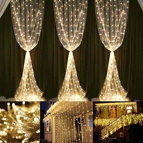 LE Lichterkette LED Lichtervorhang 594 LEDs 8 Modi 3m * 6m Warmweiß 3000 Kelvin 6w LED Lichterketten für Weihnachten / Hochzeit / Party, Weihnachtsbeleuchtung - 2
