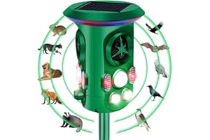 Repelente de Gatos Fleau Garden Pro - Repelente de Animales - Ultrasónico - Energía Solar - Repelente de martas - de Palomas - de plagas - Resistente al Agua