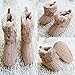 Etosell Newborn Crochet/Knit Fleece Boots Toddler Girl Wool Snow Crib Shoes Booties (S/0-6 Months, Khaki)