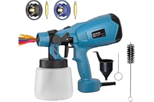 GGIKING Elektrisches Farbsprühsystem, 700W Lackierpistole mit 1000ML Behälter, HVLP Elektrische Spritzpistole für Gartenzaun, Wände, Möbel, Decke