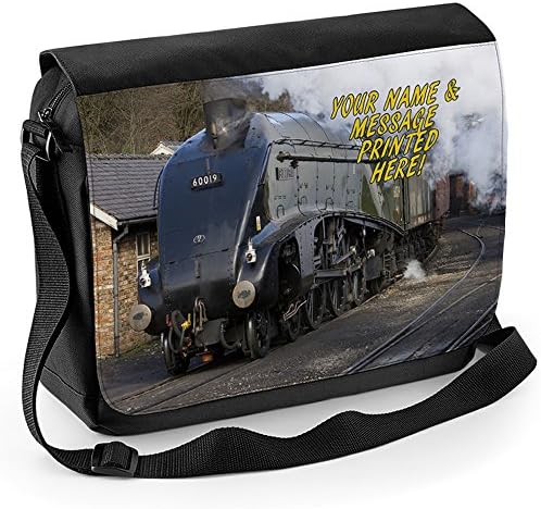 Personalised Mallard Steam Train St163 School Shoulder Work Messenger College Bag Gift ** Add a Name or Text **